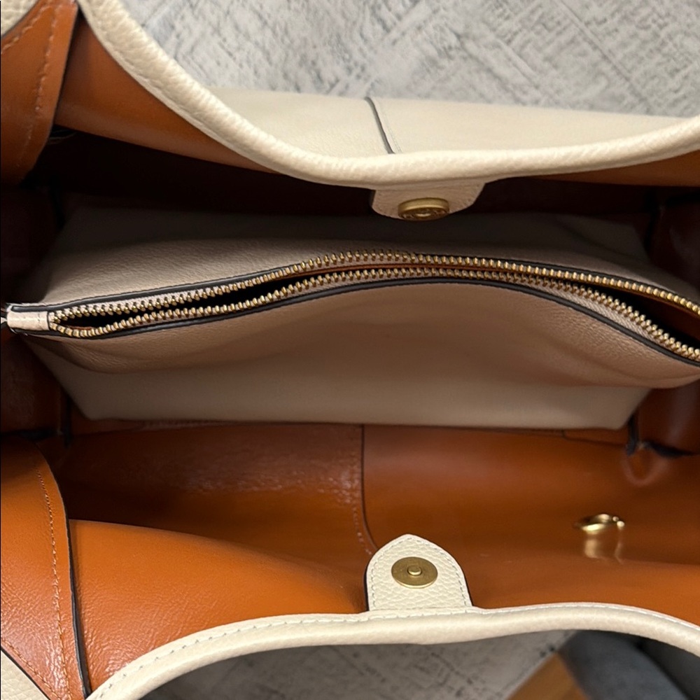 Coach Lana Brass/Ivory Shoulder Bag - Picture 6 of 9